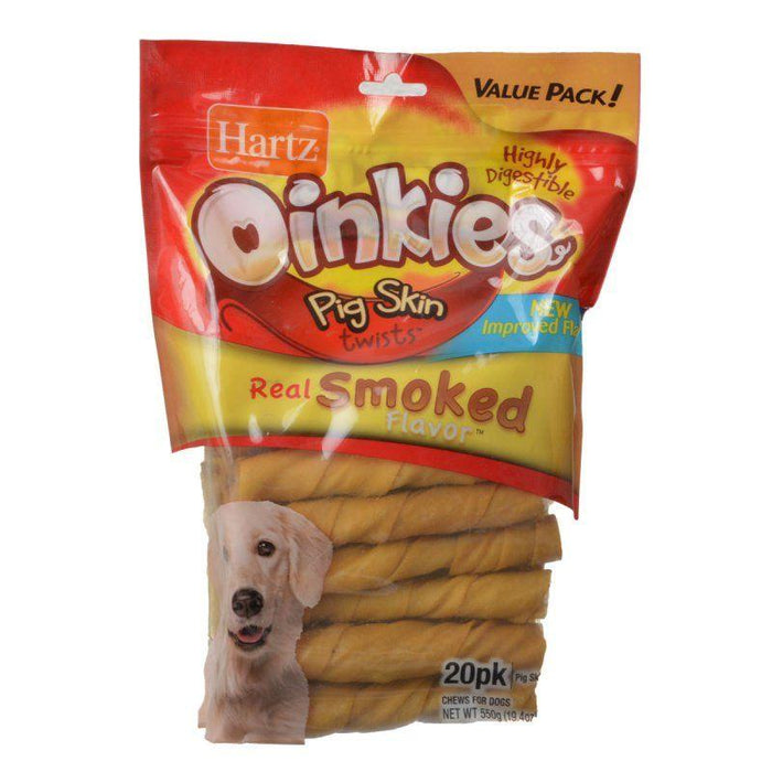 Hartz Oinkies Pig Skin Twists - Real Smoked Flavor - 032700153779