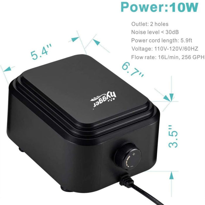 Hygger Adjustable ECO Air Pump - 10 Watts - 6976286981835