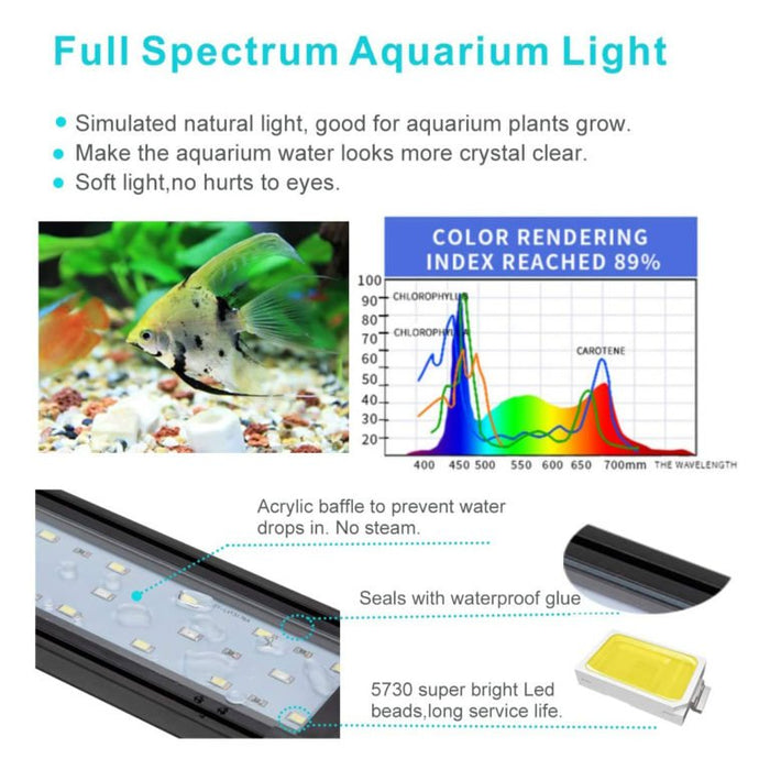 Hygger Full Spectrum White Blue Red LED Aquarium Light - 20 Watts - 6976286980883