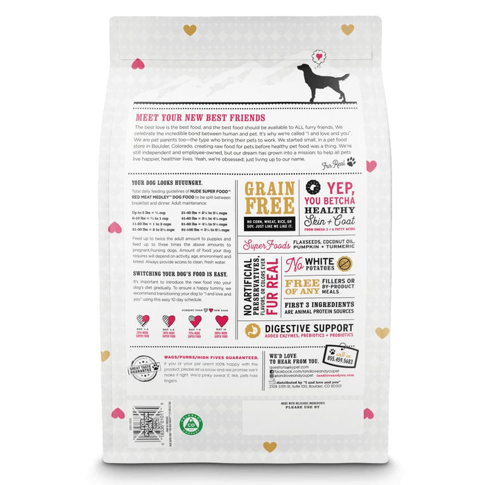 I and Love and You Grain Free Nude Super Food Red Meat Medley Dry Dog Food - 818336010095