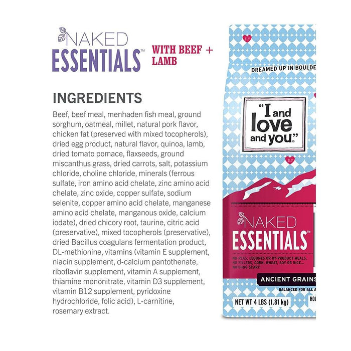 I and Love and You Naked Essentials Ancient Grains Beef & Lamb Recipe Dry Dog Food - 818336013324