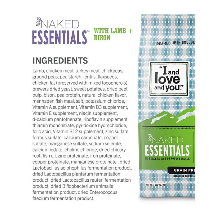 I and Love and You Naked Essentials Grain Free Lamb & Bison Dry Dog Food - 818336011825