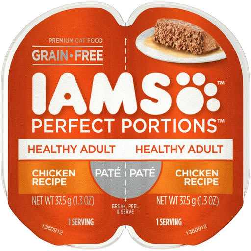 Iams Perfect Portions Healthy Adult Chicken Pate Wet Cat Food Tray - 10019014802293