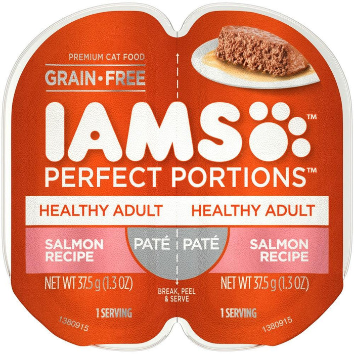 Iams Perfect Portions Healthy Adult Salmon Pate Wet Cat Food Tray - 10019014802323