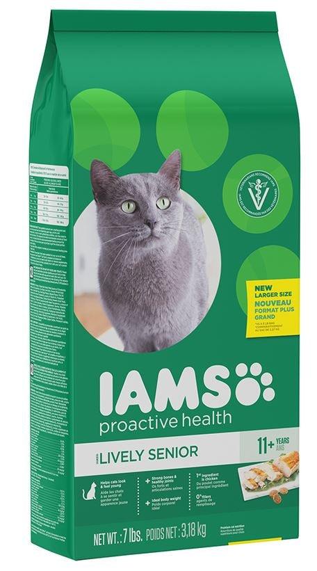 Iams ProActive Health Lively Senior 11+ Chicken Recipe Dry Cat Food - 019014712625