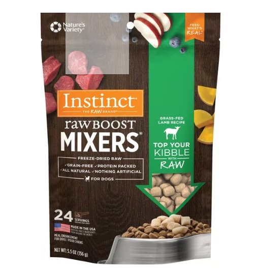 Instinct Raw Boost Grain Free Lamb Formula Freeze Dried Boost Mixers Dog Food Topper - 769949602590