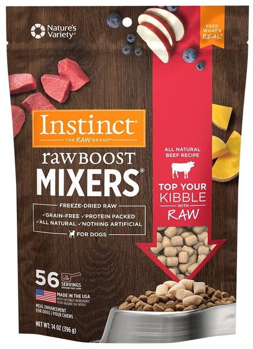Instinct Raw Boost Mixers Grain Free Beef Formula Freeze Dried Dog Food Topper - 769949602057