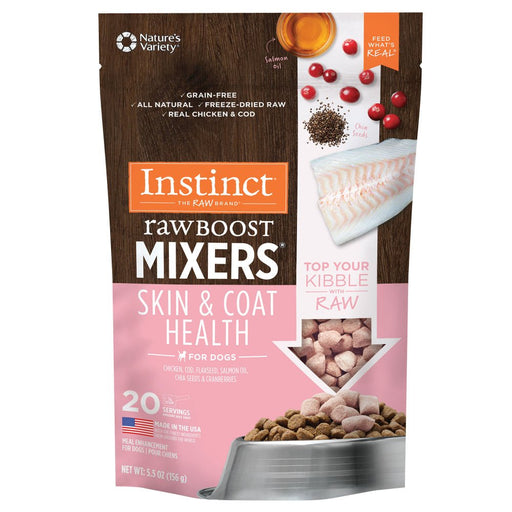 Instinct Raw Boost Mixers Grain Free Skin & Coat Health Freeze Dried Raw Dog Food Topper - 769949601135