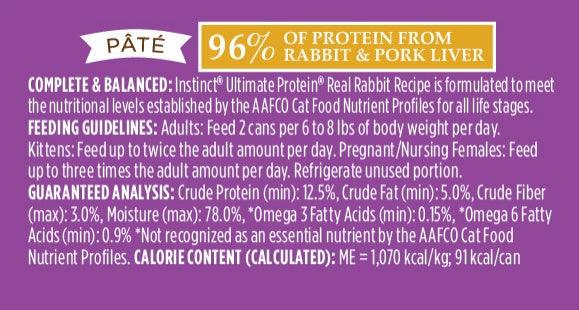 Instinct Ultimate Protein Grain Free Rabbit Natural Canned Cat Food - 769949710363