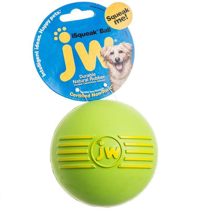 JW Pet iSqueak Ball - Rubber Dog Toy - 618940430315