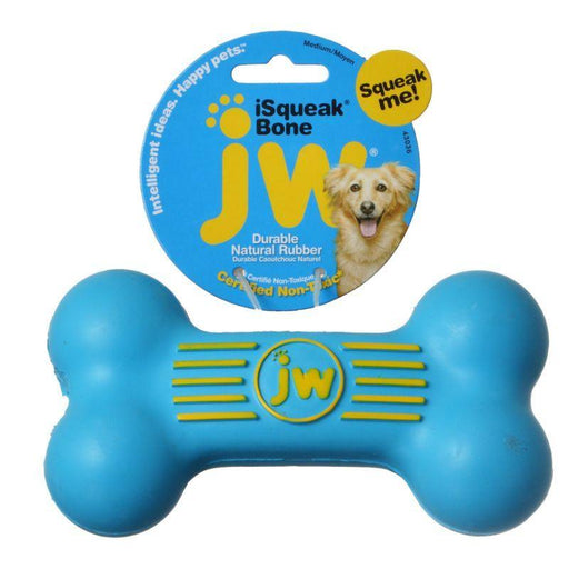 JW Pet iSqueak Bone - Rubber Dog Toy - 618940430360