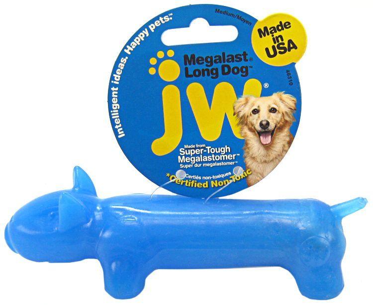 JW Pet Megalast Rubber Dog Toy - Long Dog - 618940463108