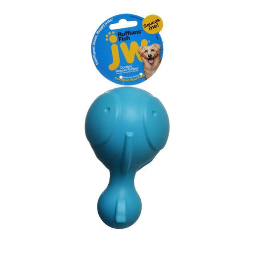 JW Pet Ruffians Rubber Dog Toy - Fish - 618940432050