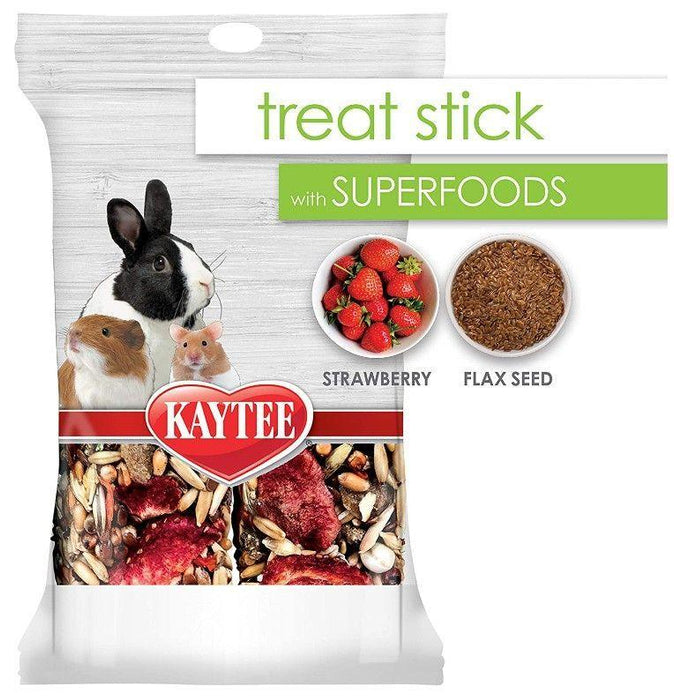 Kaytee Superfoods Small Animal Treat Stick - Strawberry & Flax - 071859003061