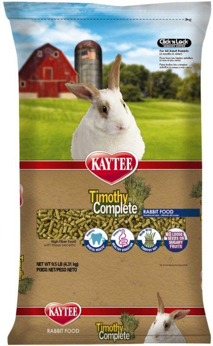 Kaytee Timothy Complete High Fiber Rabbit Food For General Health Support - 071859947334