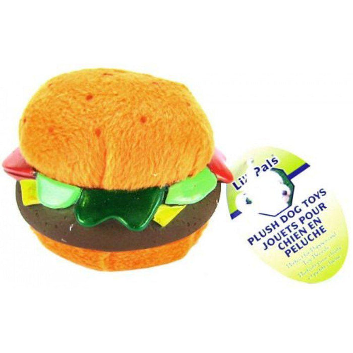 Li'l Pals Plush Hamburger Dog Toy - 076484401312