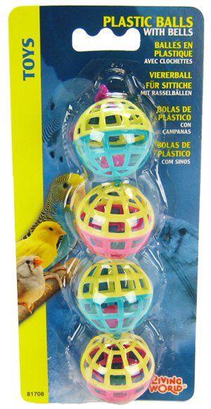 Living World Plastic Balls with Bells Bird Toy - 080605817081