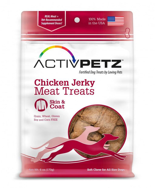 Loving Pets ActivPetz Grain Free Chicken Jerky Skin and Coat Health Dog Treats - 842982081024