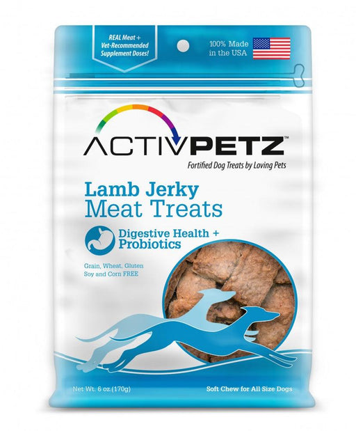 Loving Pets ActivPetz Grain Free Lamb Jerky Digestive Health and Probiotics Dog Treats - 842982081055