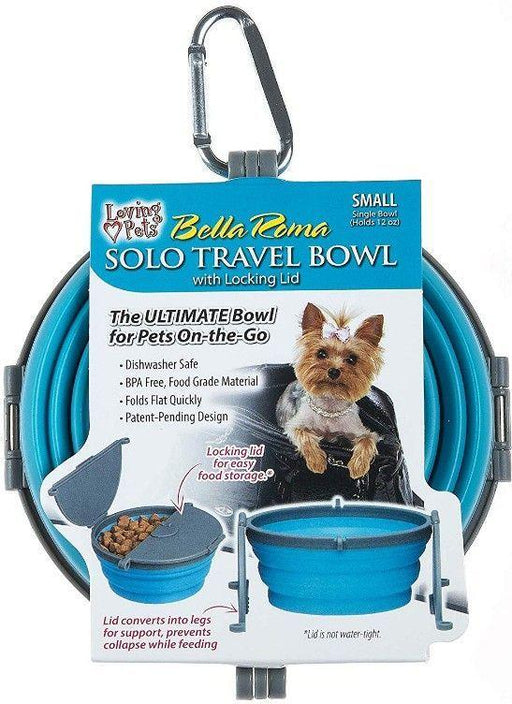 Loving Pets Bella Roma Blue Travel Bowl - 842982079854