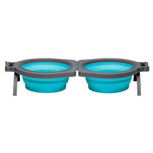 Loving Pets Blue Bella Roma Travel Double Diner Bowl - 842982079915