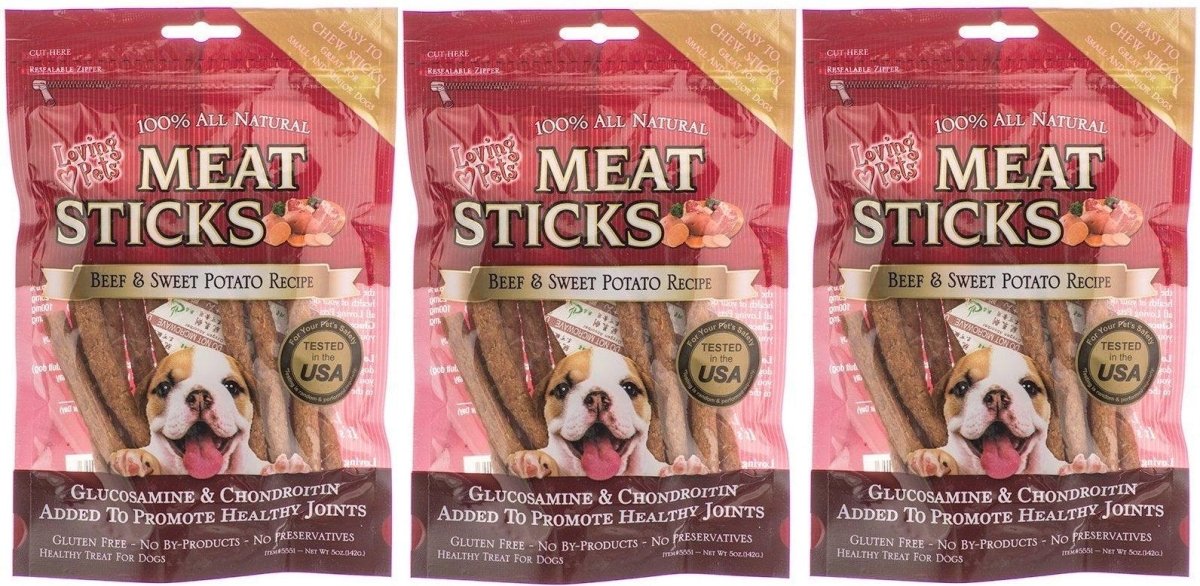 Loving Pets Meat Sticks Dog Treats - Beef & Sweet Potato - 842982055513