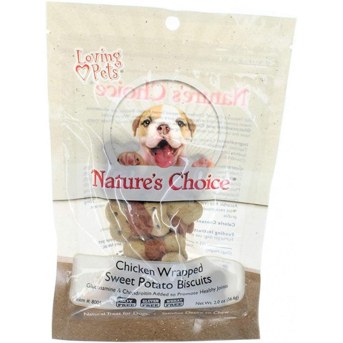 Loving Pets Natures Choice Chicken Wrapped Sweet Potato Biscuit Dog Treats - 842982080058