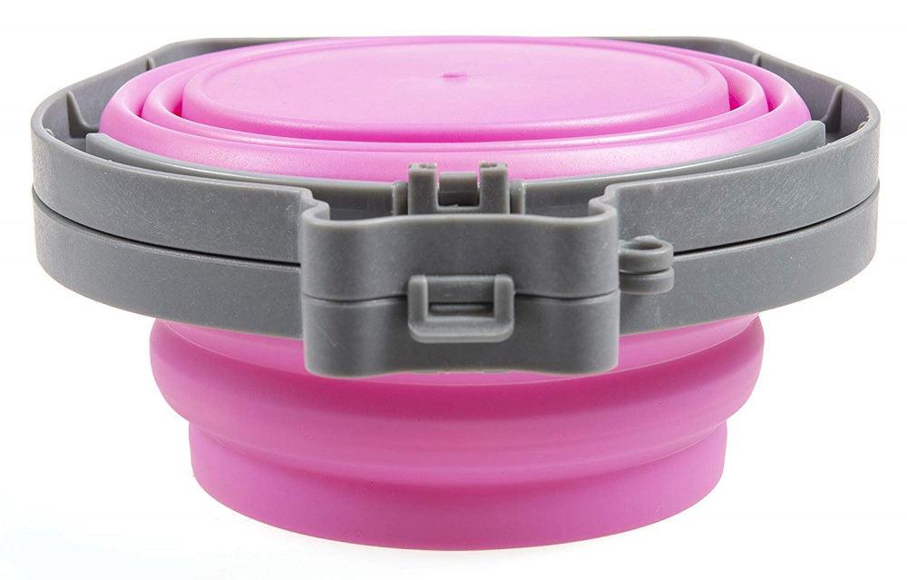 Loving Pets Pink Bella Roma Travel Double Diner Bowl - 842982079885