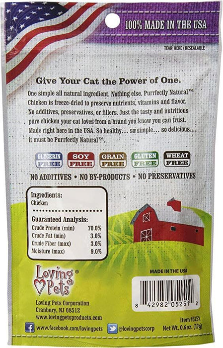 Loving Pets Purrfectly Natural Freeze Dried Chicken Cat Treats - 842982052512