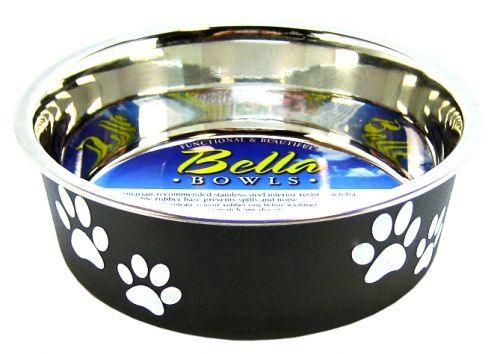 Loving Pets Stainless Steel & Espresso Dish with Rubber Base - 842982074040