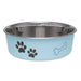 Loving Pets Stainless Steel & Light Blue Dish with Rubber Base - 842982074088