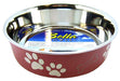 Loving Pets Stainless Steel & Merlot Dish with Rubber Base - 842982074149