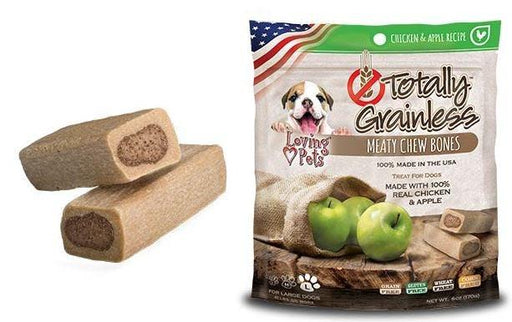 Loving Pets Totally Grainless Grain Free Chicken and Apple Recipe Meaty Chew Bones Dog Treats - 842982053106