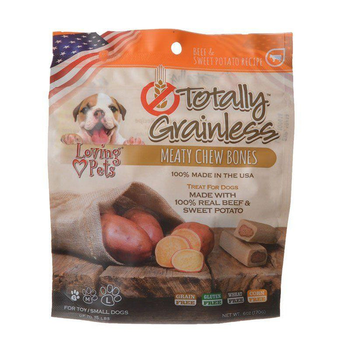 Loving Pets Totally Grainless Meaty Chew Bones - Beef & Sweet Potato - 842982053007