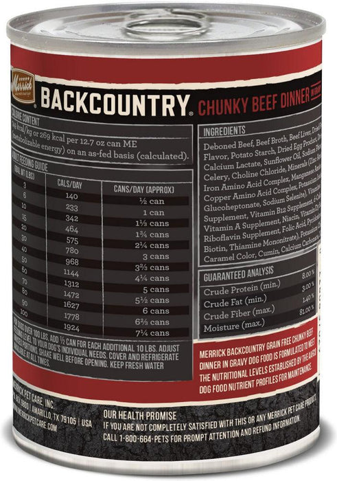 Merrick Backcountry Grain Free Chunky Beef Canned Dog Food - 10022808370298