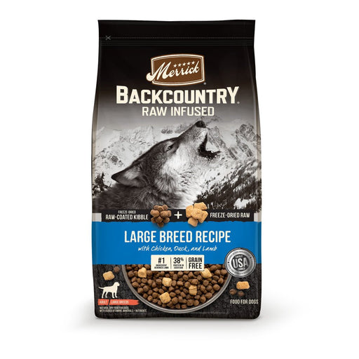 Merrick Backcountry Grain Free Dry Adult Dog Food Kibble With Freeze Dried Raw Pieces Large Breed Recipe - 022808370659