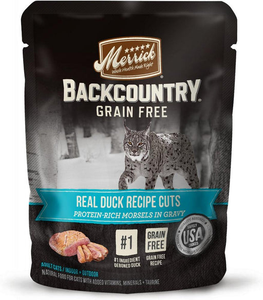 Merrick Backcountry Grain Free Real Duck Cuts Recipe Cat Food Pouch - 022808471226