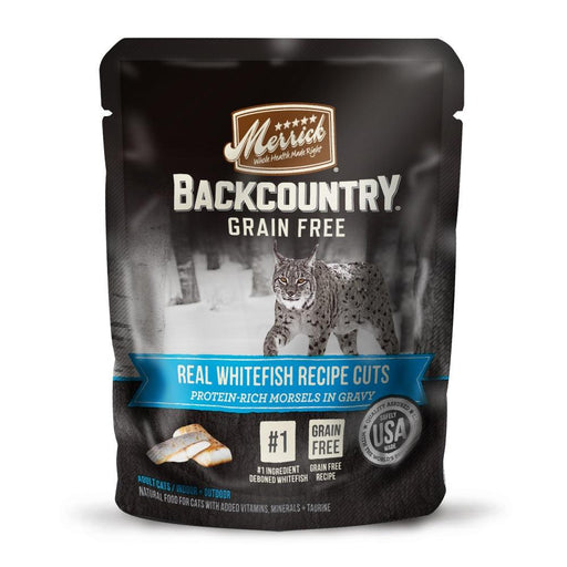 Merrick Backcountry Grain Free Real Whitefish Cuts Recipe Cat Food Pouch - 022808471240