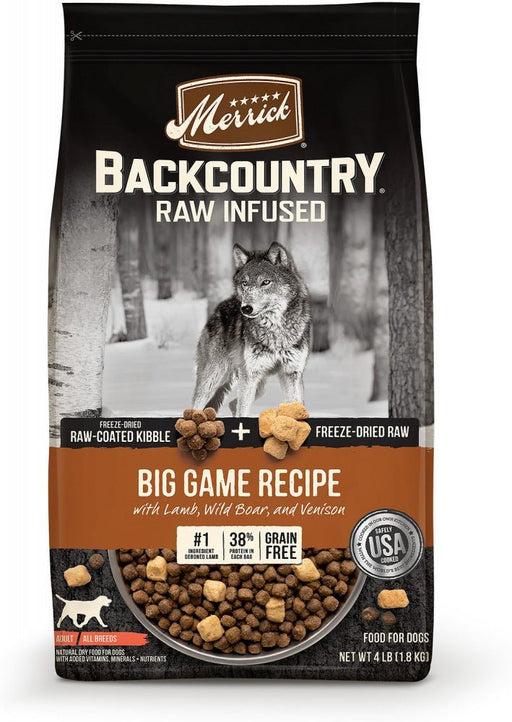 Merrick Backcountry Raw Infused Grain Free Big Game Recipe Freeze Dried Dog Food - 022808370789