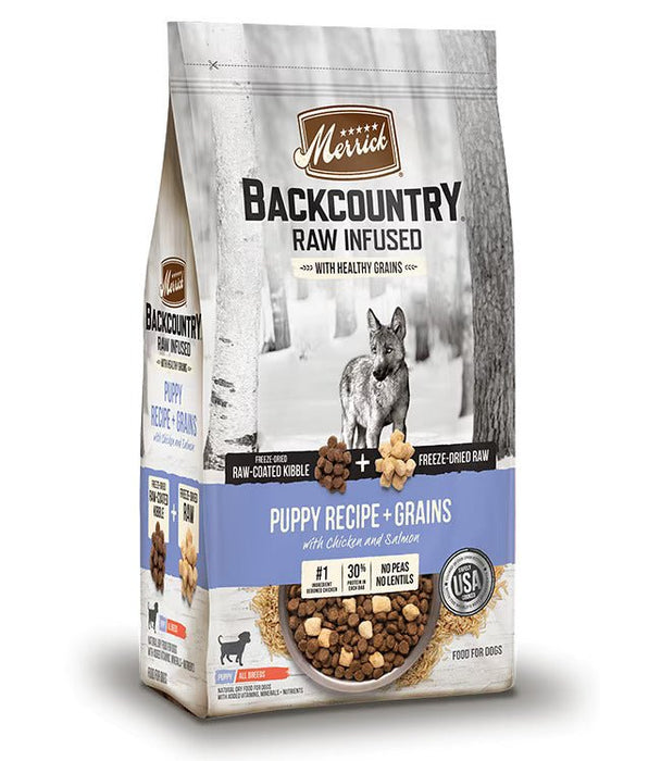 Merrick Backcountry Raw Infused Grain Free Puppy Food Recipe Freeze Dried Dog Food - 022808370567