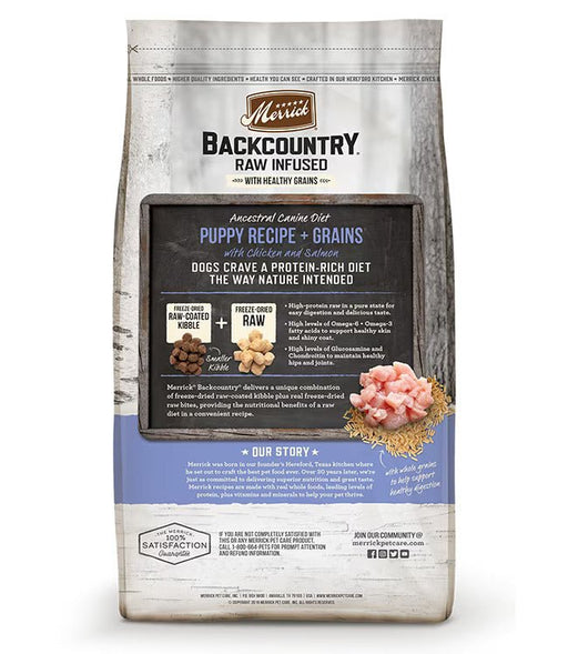 Merrick Backcountry Raw Infused Grain Free Puppy Food Recipe Freeze Dried Dog Food - 022808370765