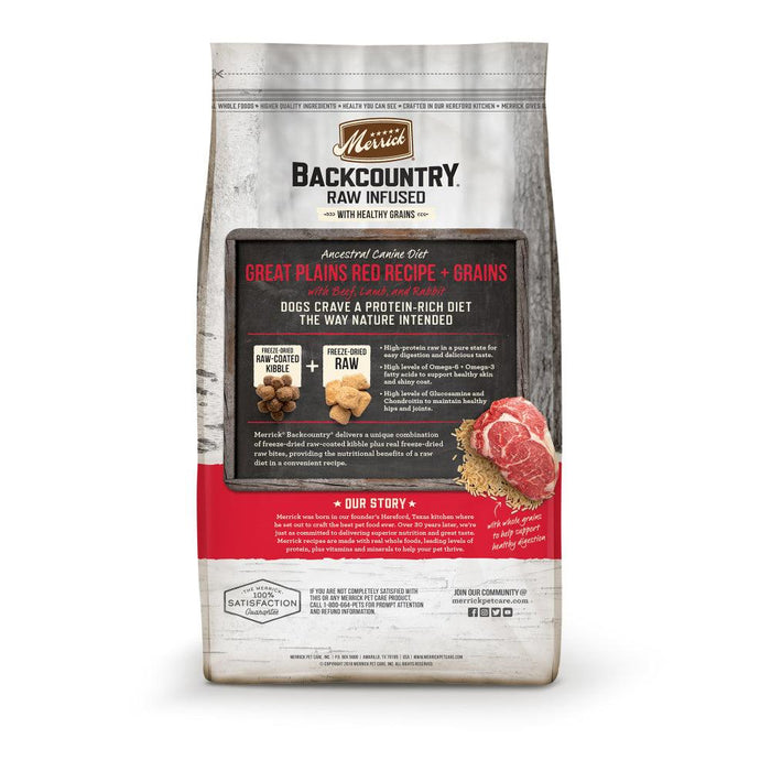 Merrick Backcountry Raw Infused Great Plains Red Recipe With Healthy Grains Freeze Dried Dog Food - 022808205043