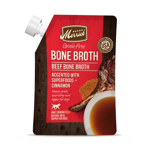 Merrick Grain Free Beef Bone Broth Wet Dog Food Topper - 022808290025