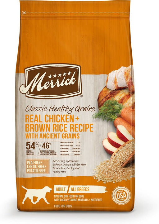 Merrick Healthy Grains Premium Adult Dry Dog Food Wholesome And Natural Kibble With Chicken And Brown Rice - 022808353034