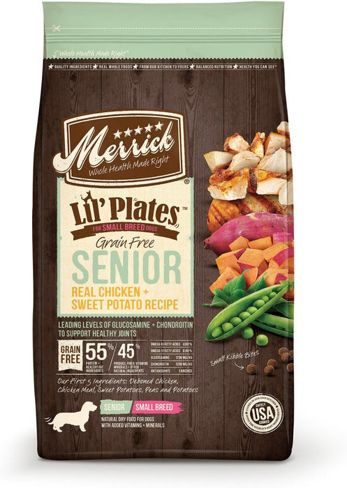Merrick Lil' Plates Grain Free Senior Real Chicken And Sweet Potato Recipe Dry Dog Food - 022808260080