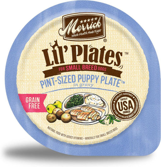 Merrick Lil' Plates Small Breed Grain Free Pint Size Puppy Plate in Gravy Dog Food Tray - 022808261278