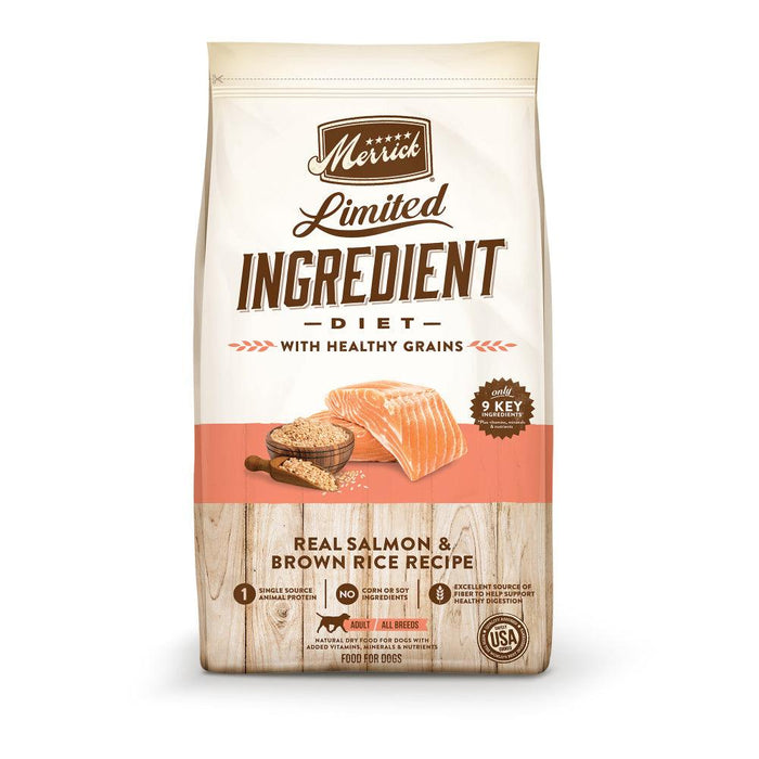 Merrick Limited Ingredient Diet Dry Dog Food Real Salmon & Brown Rice Recipe with Healthy Grains - 022808390831