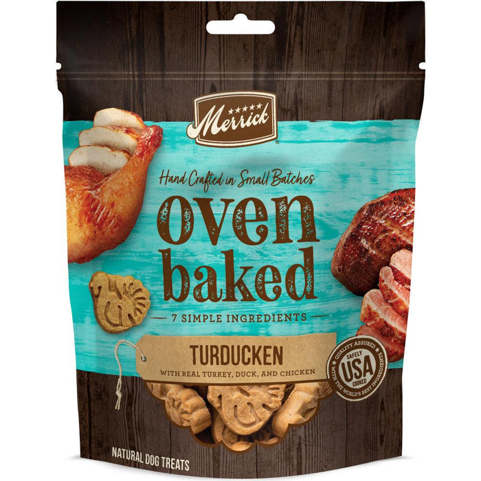 Merrick Oven Baked Turducken Turkey Duck & Chicken Dog Treats - 022808763055