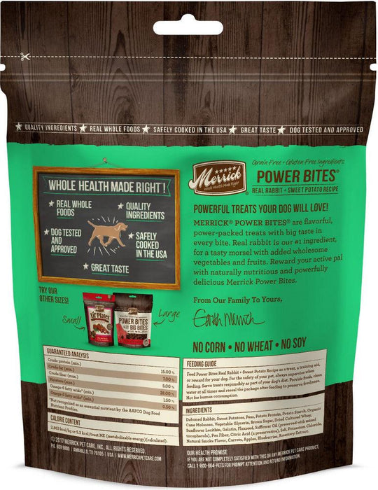 Merrick Power Bites Grain Free Rabbit Recipe Dog Treats - 022808785323