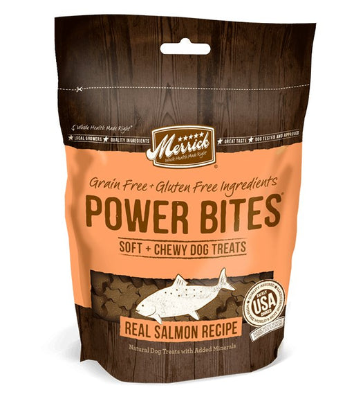 Merrick Power Bites Grain Free Salmon Dog Treats - 022808785255